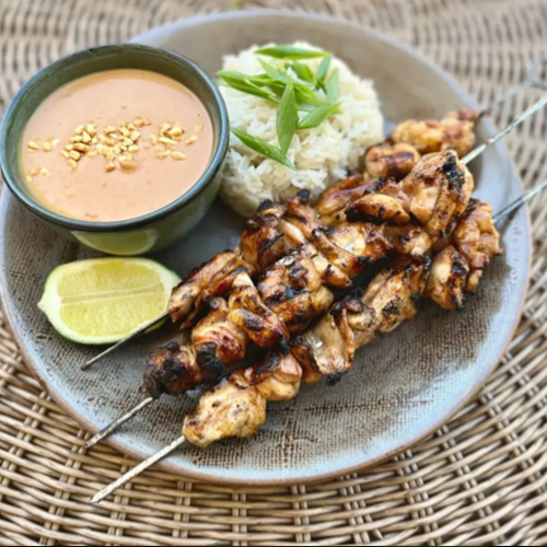 雞肉沙爹配花生醬